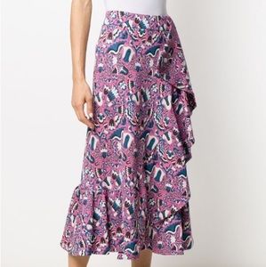 La DoubledJ goddess jazzy ruffle midi skirt size M